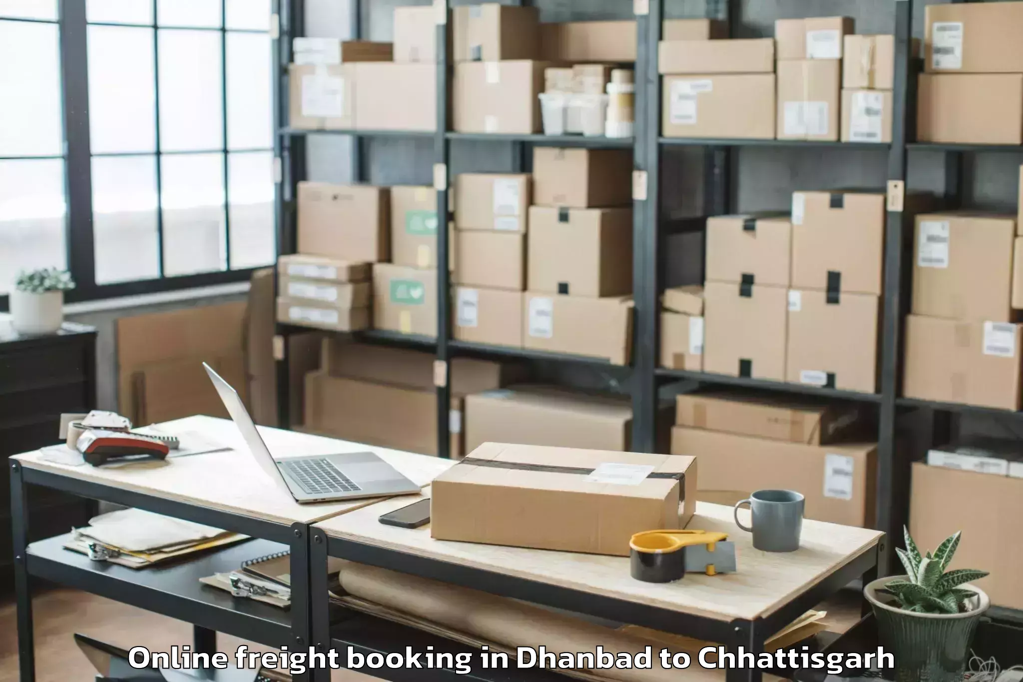 Book Dhanbad to Kirandul Online Freight Booking Online